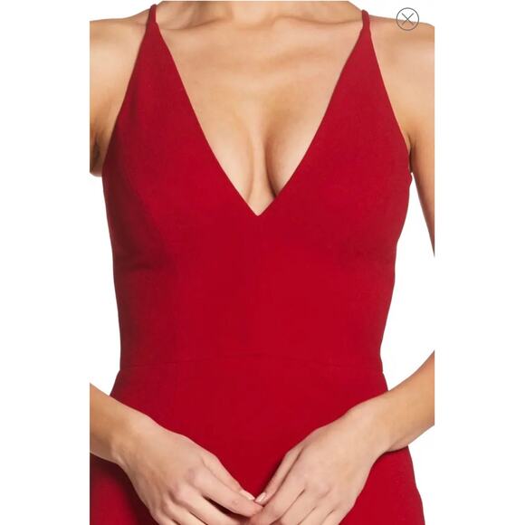 Dress The Population Anita Crepe Cocktail Dress in Garnet Red, XXL - Picture 3 of 15